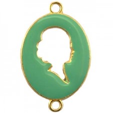 Bedel 2 ogen Camee Goud-deep crysolite green